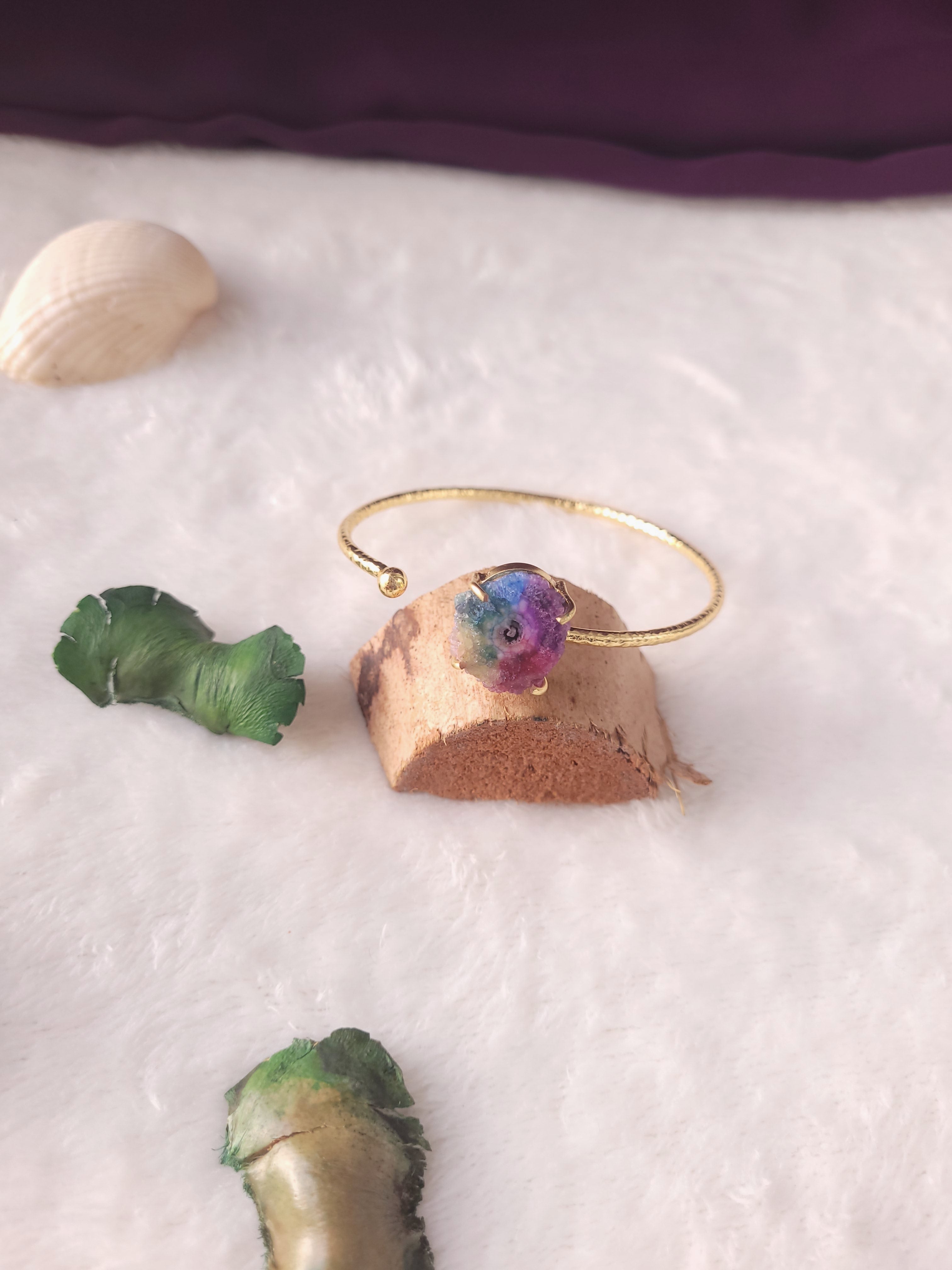 ASTONIA - RAINBOW DYED DRUZY BRACELET