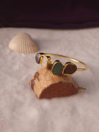 KORA - QUAD RAWSTONE GOLDEN BANGLE