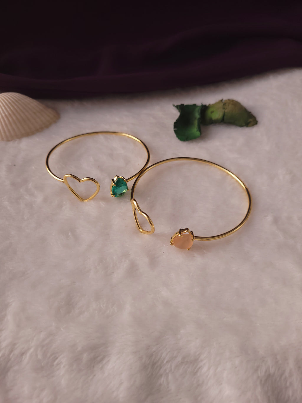 CORDIA - GOLDEN HEART STONE BANGLE