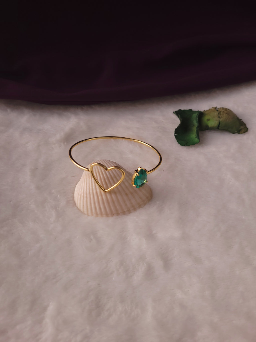 CORDIA - GOLDEN HEART STONE BANGLE