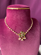 KARTHIKA - SHINY MULTISTONE FLOWER AND PEARL CHOKER