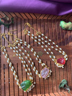 SRIVIDYA - TWO LAYER RICE PEARL DYED STONE CHOKER