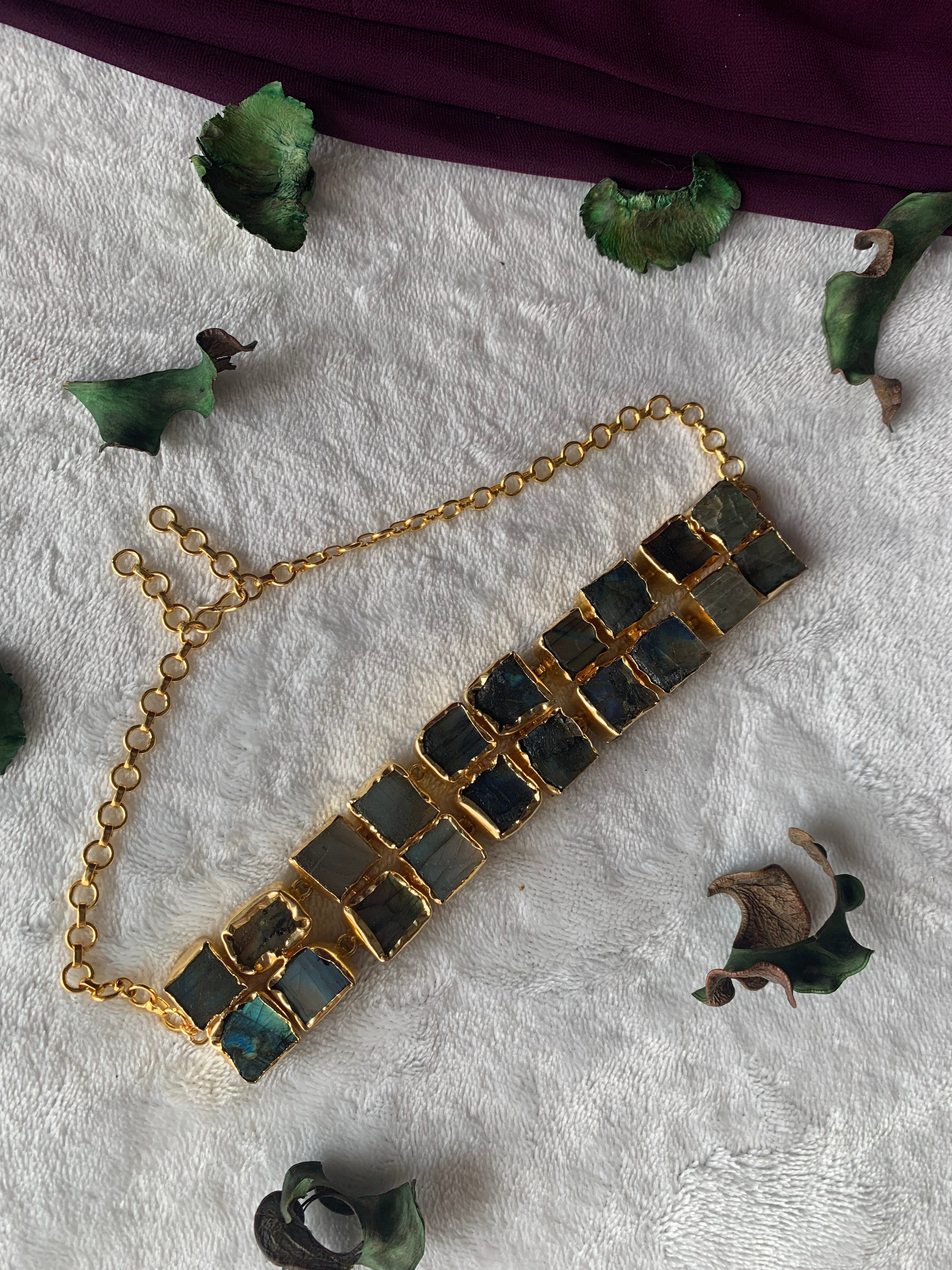 SHOBANA - DOUBLE LAYER PREMIUM RAW STONE CHOKER