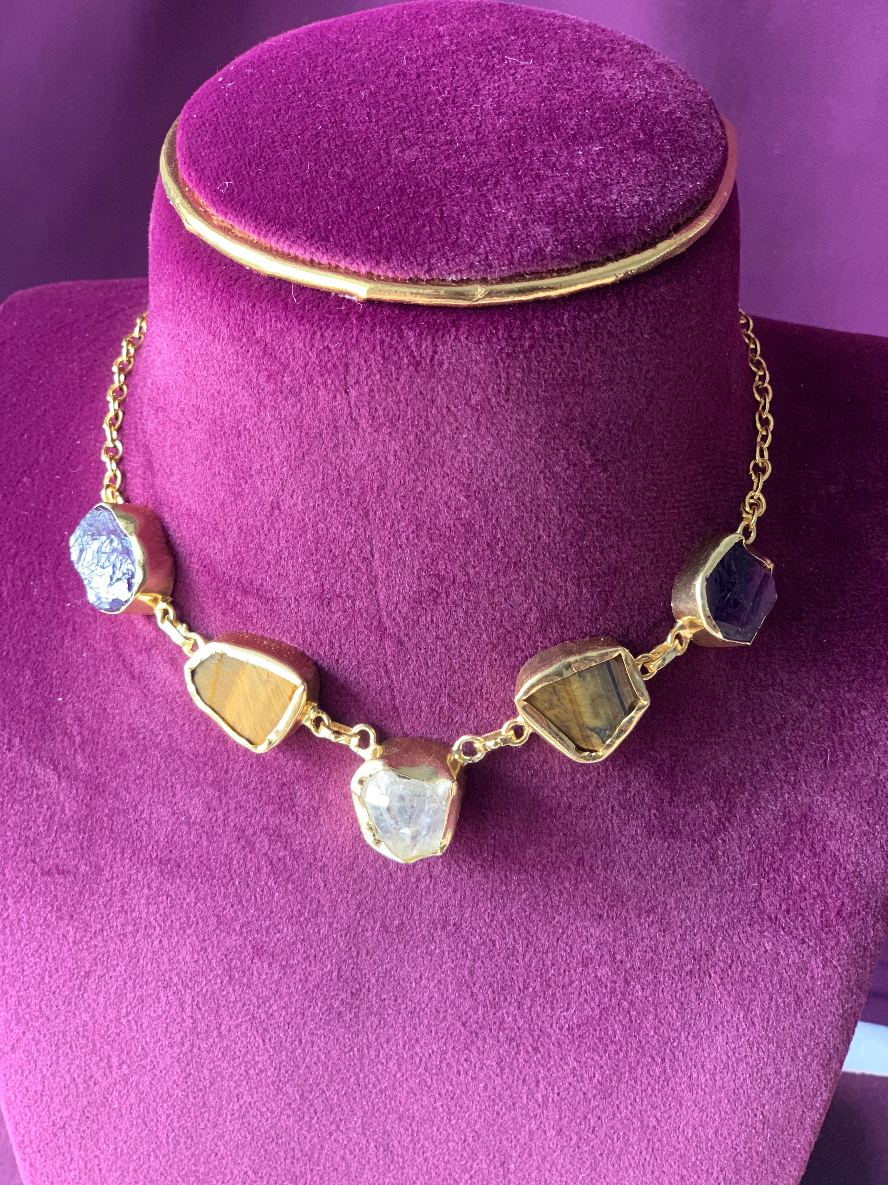 AMALA -  MULTI RAW STONE CHOKER
