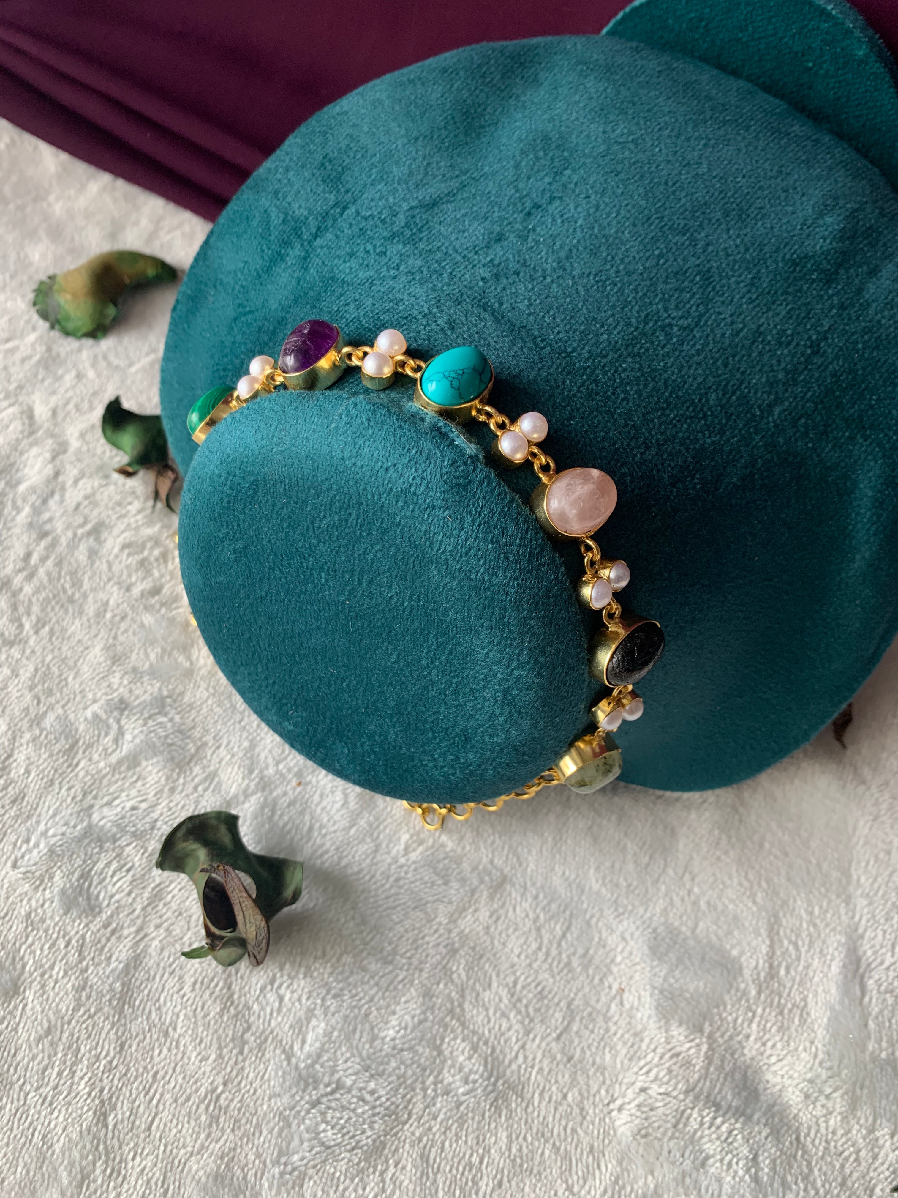 SANIYA - DOUBLE PEARL AND SHINY SINGLE STONE CHOKER