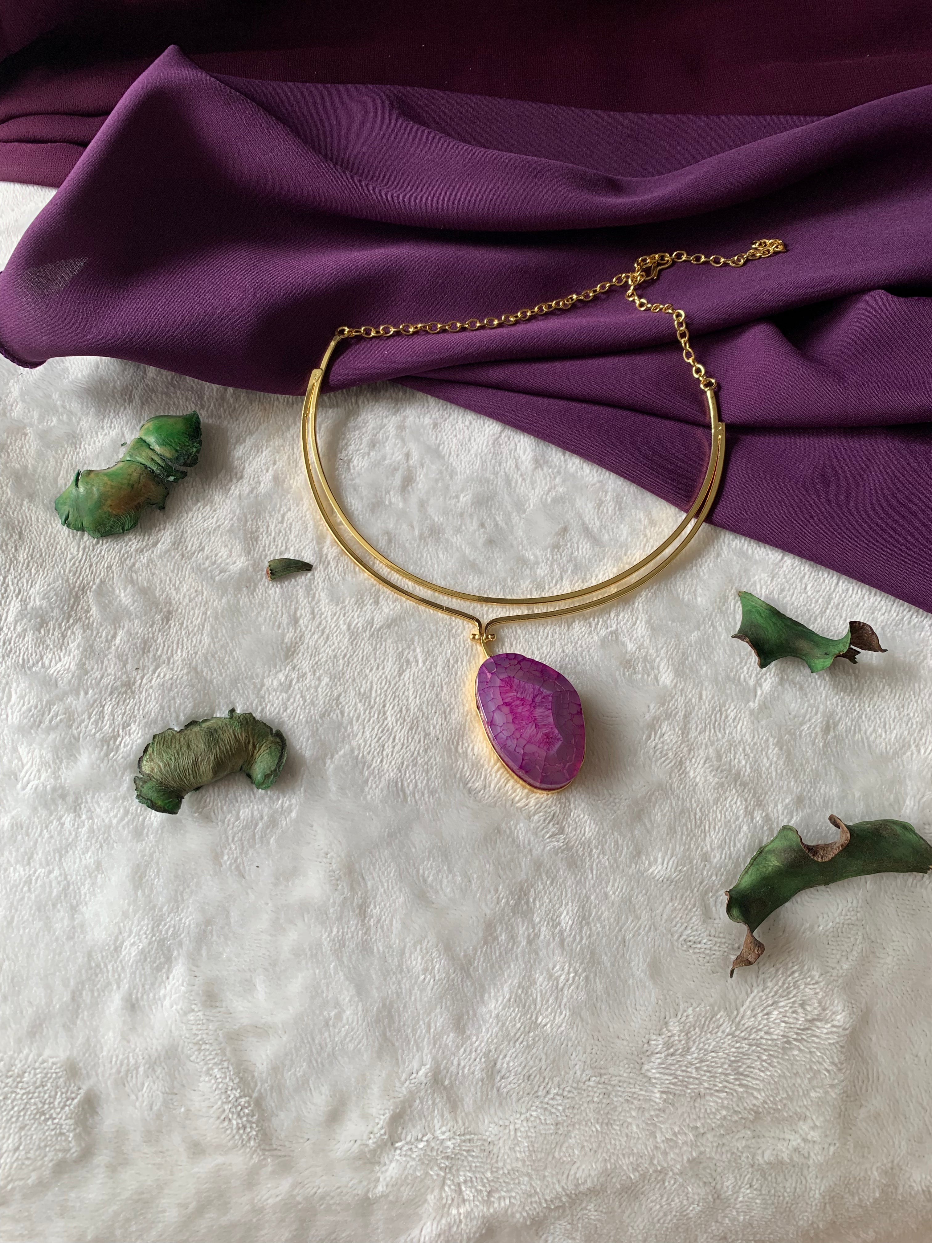 AIMY  - DYED QUARTZ DOUBLE LAYER NECKCUFF (HASLI)