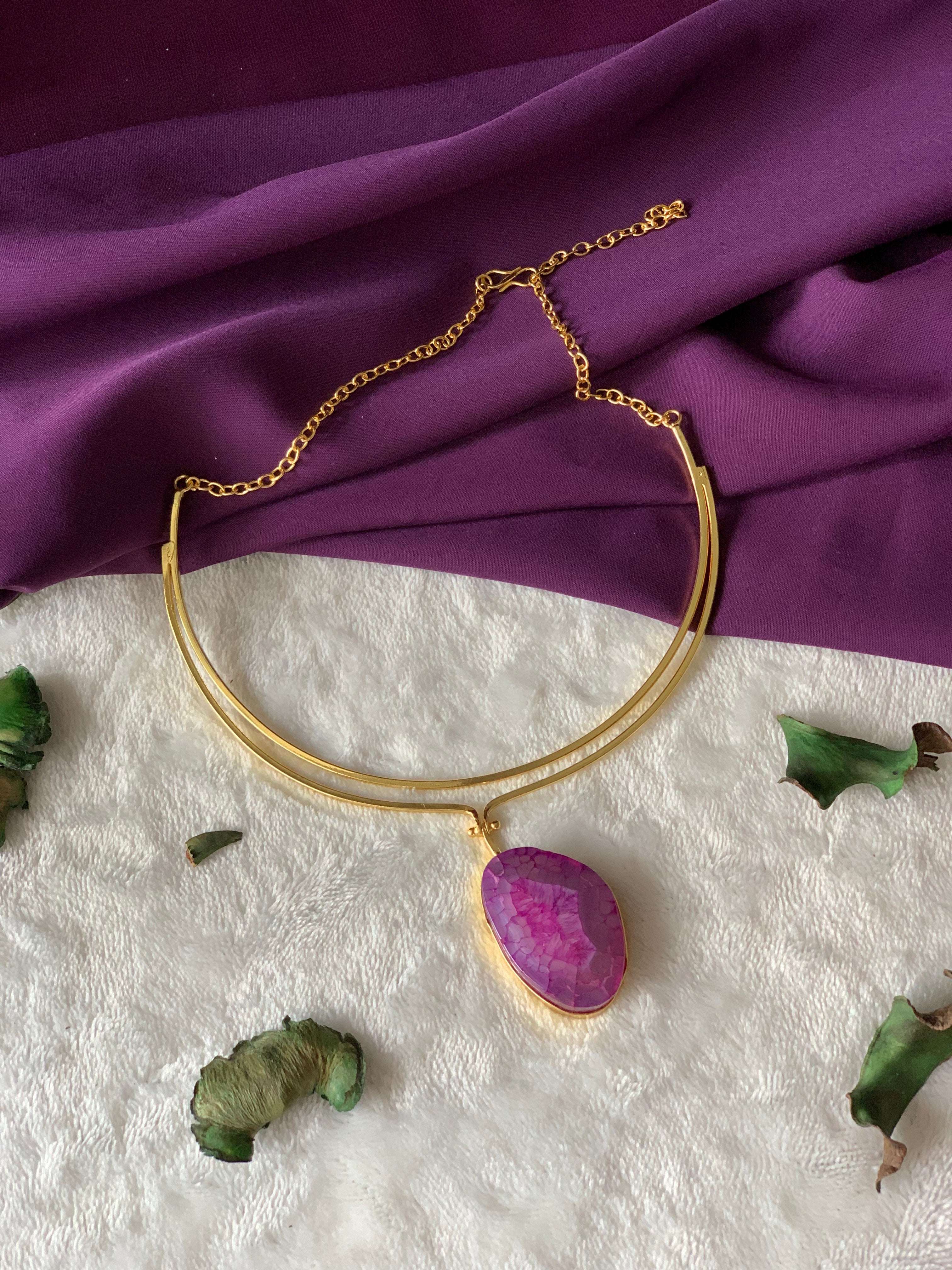 AIMY  - DYED QUARTZ DOUBLE LAYER NECKCUFF (HASLI)