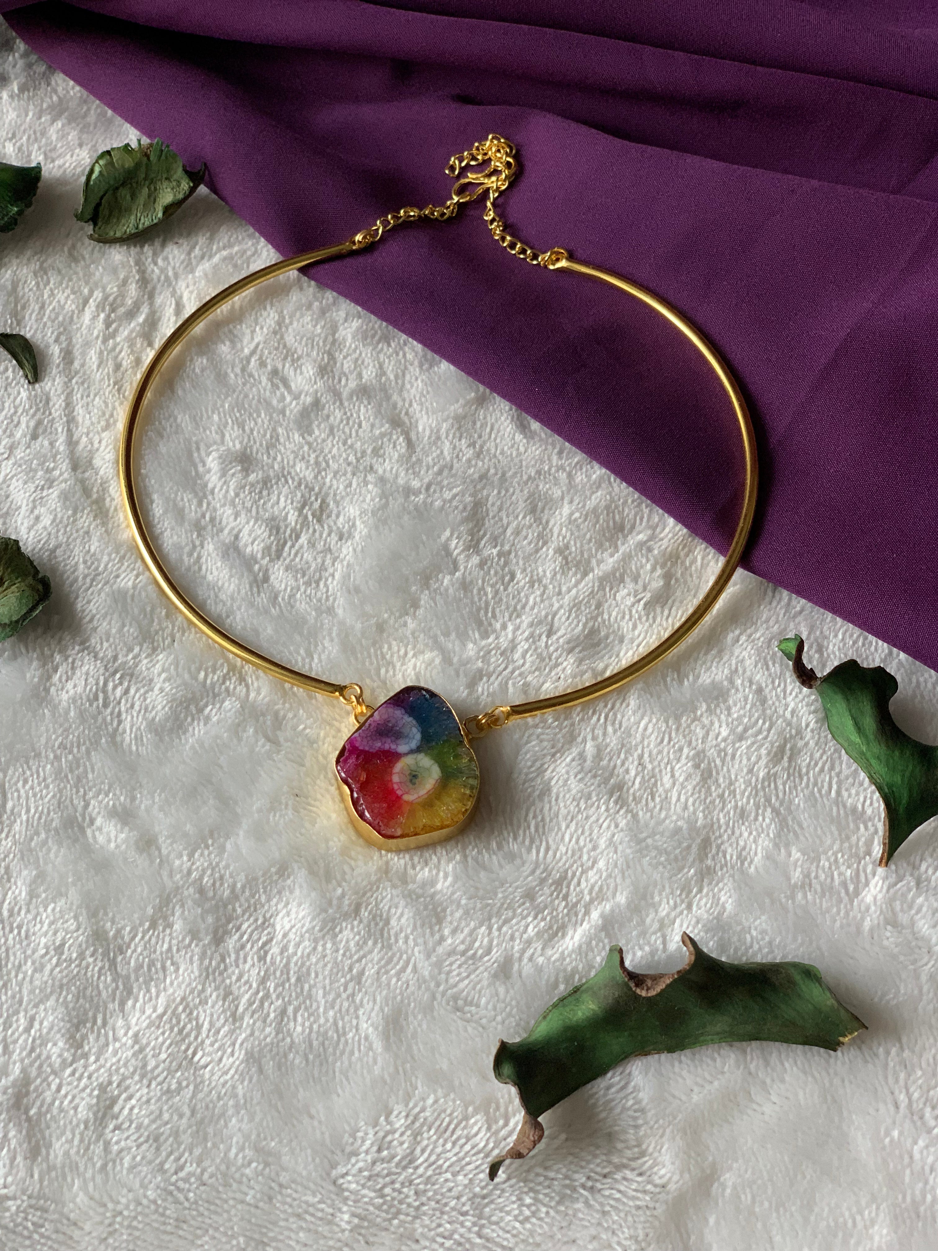 NORAH - DYED RAINBOW HALF NECKCUFF (HASLI)
