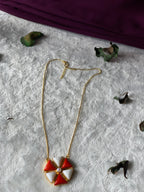 CORALIA - WHITE AND CORAL PENDANT CHAIN NECKLACE