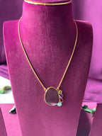DAINAH - MULTISTONE OVAL PENDANT CHAIN NECKLACE