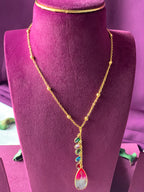 LILY - MULTISTONE HANGING PENDANT CHAIN NECKLACE