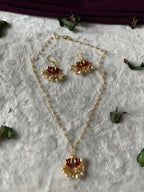 TAMARA - CLUSTER PEARLS LOTUS NECKLACE SET