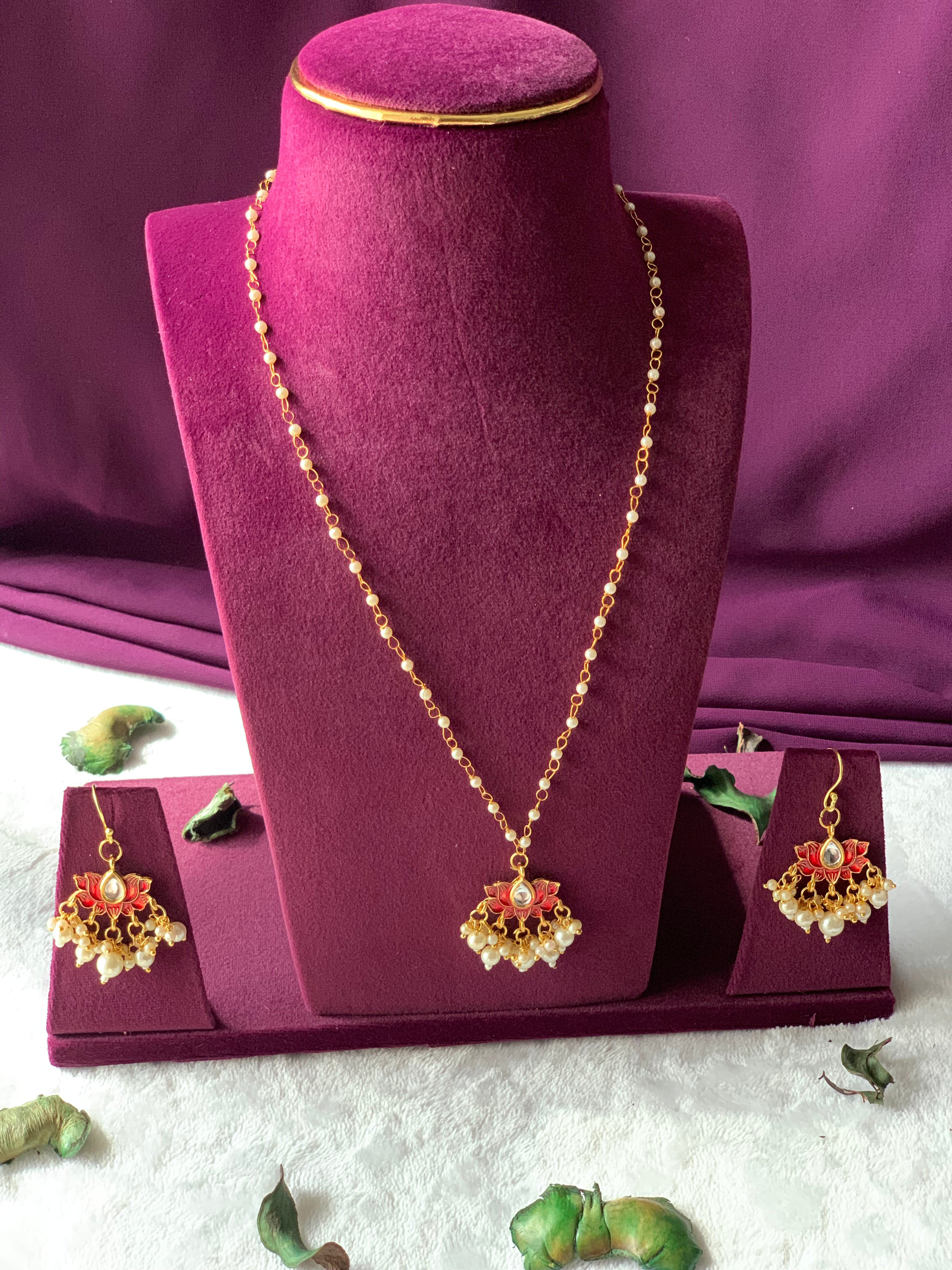TAMARA - CLUSTER PEARLS LOTUS NECKLACE SET