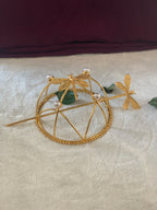 CLARA- GOLDEN DRAGONFLY QUAD STONE HAIR BUN