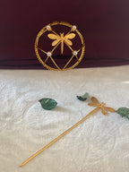 CLARA- GOLDEN DRAGONFLY QUAD STONE HAIR BUN