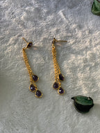 OVIYA - QUAD STONE TASSEL TEARDROP EARRINGS