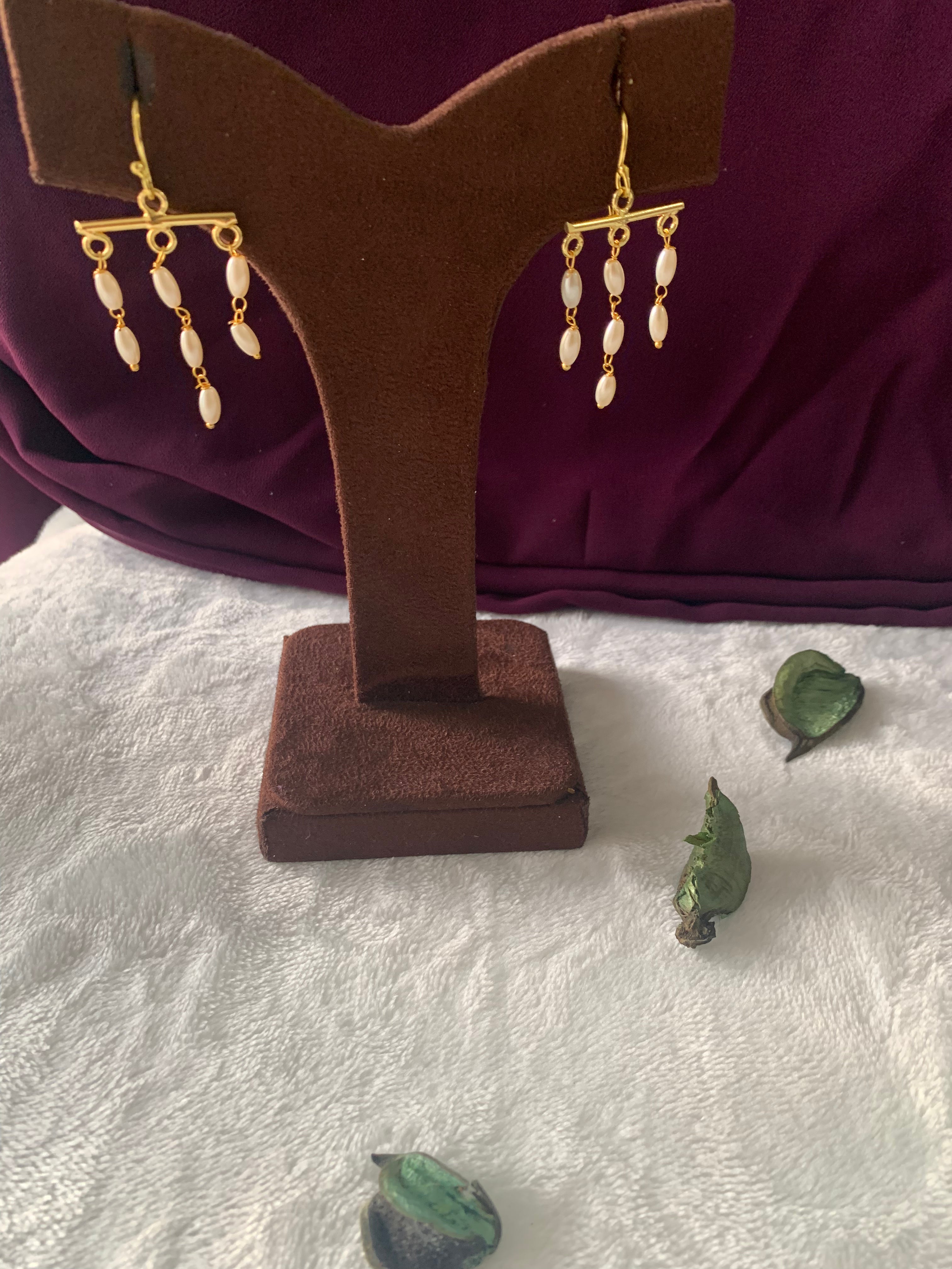 LAYA - RICE PEARL TASSEL EARRINGS