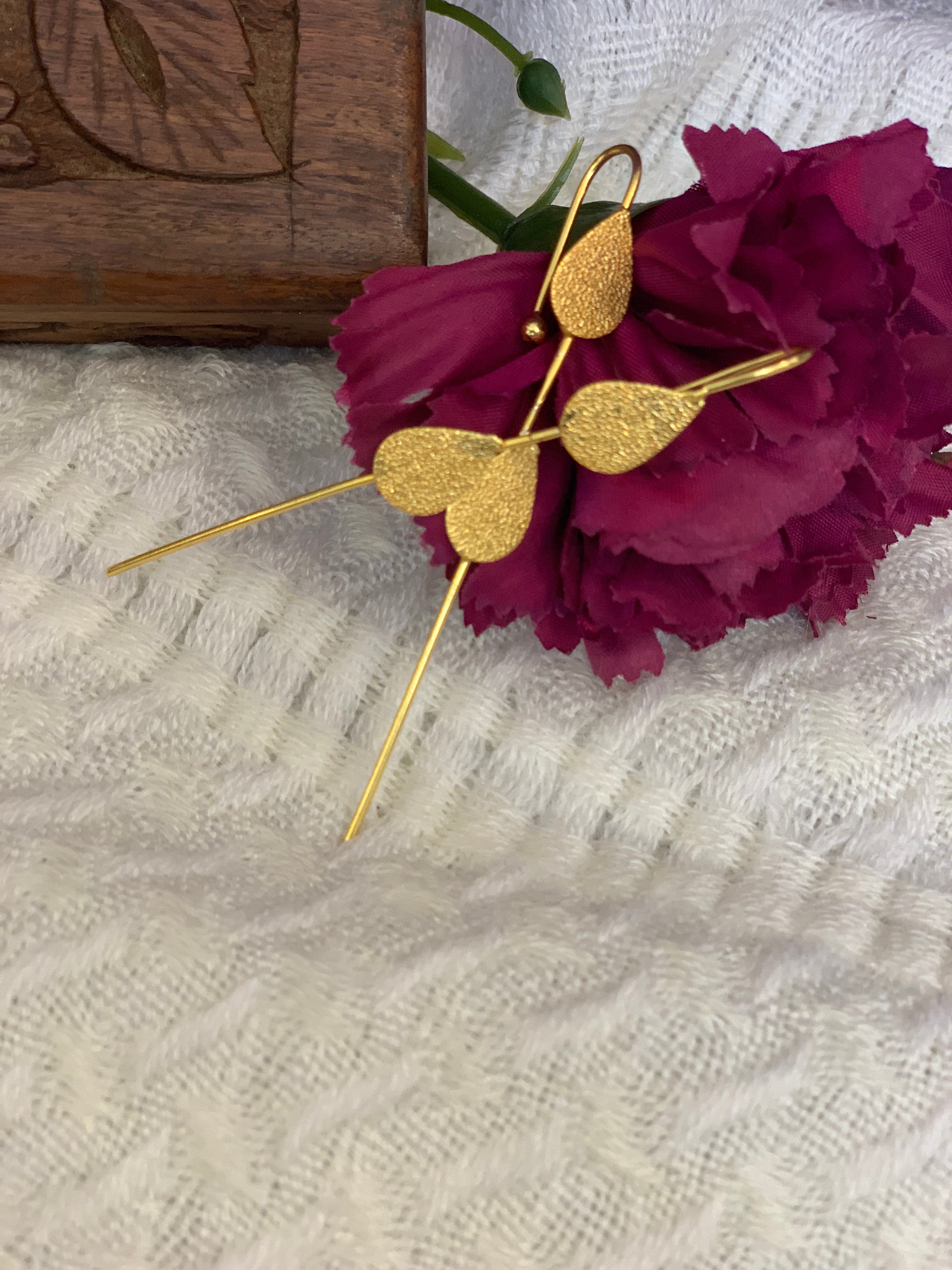 SARAH - GOLDEN HAMMERED REVERSE CONE EARCUFFS