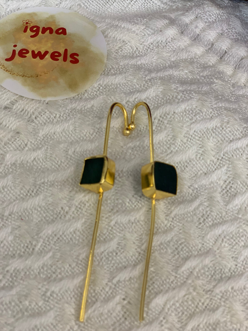 NAYELI - LABRADORITE  RAWSTONE EARCUFFS