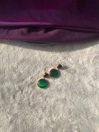 VERDORA - DUALSTONE SHINY DANGLER EARRINGS