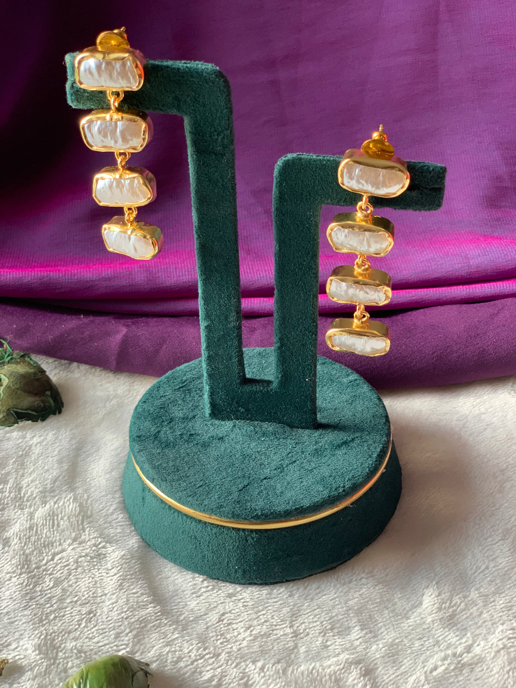SUNITA - BAROQUE 4 LAYER DANGLE EARRINGS