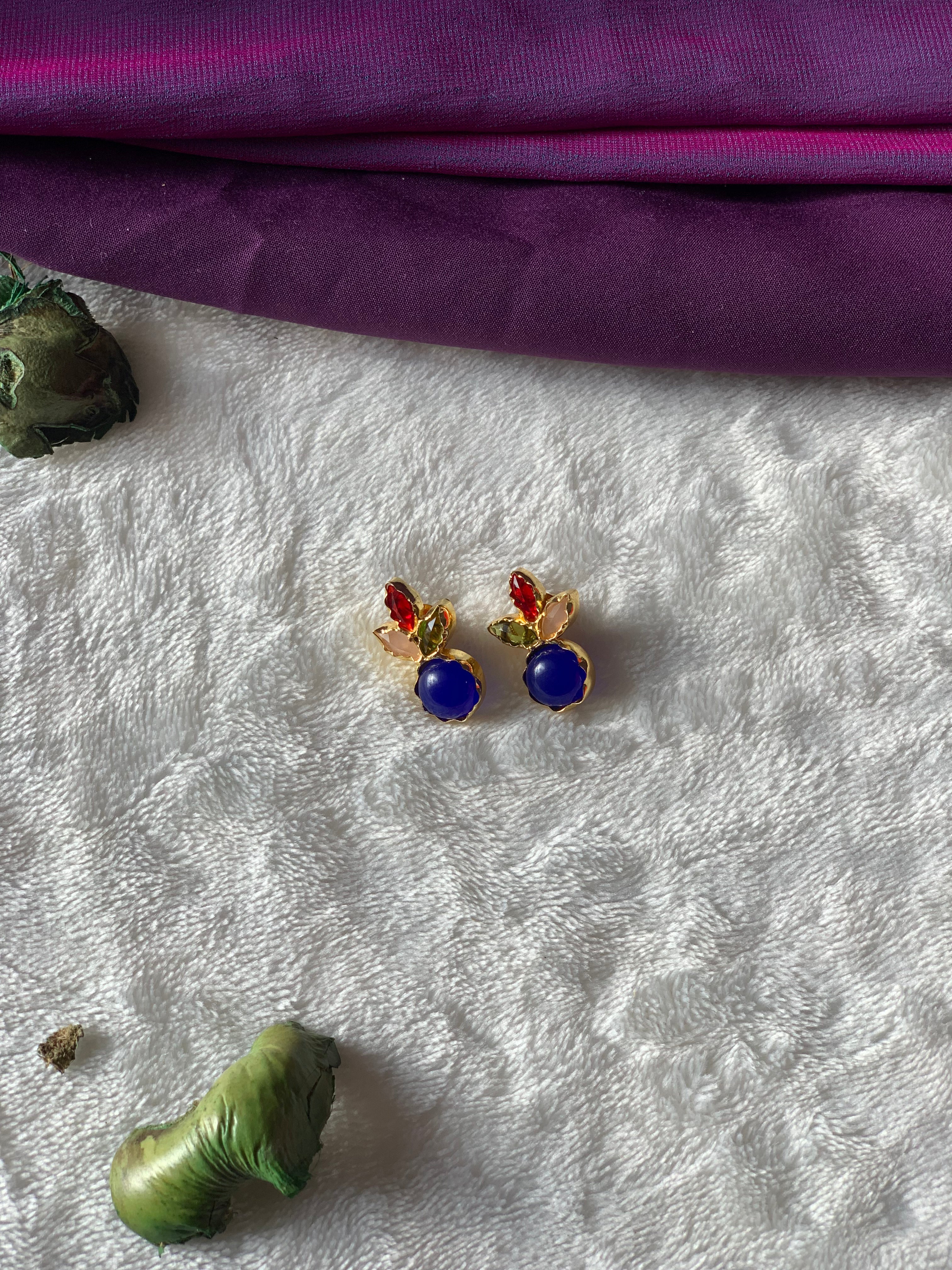 CHAMPA - COLOURFUL MULTISTONE BUD EARRINGS