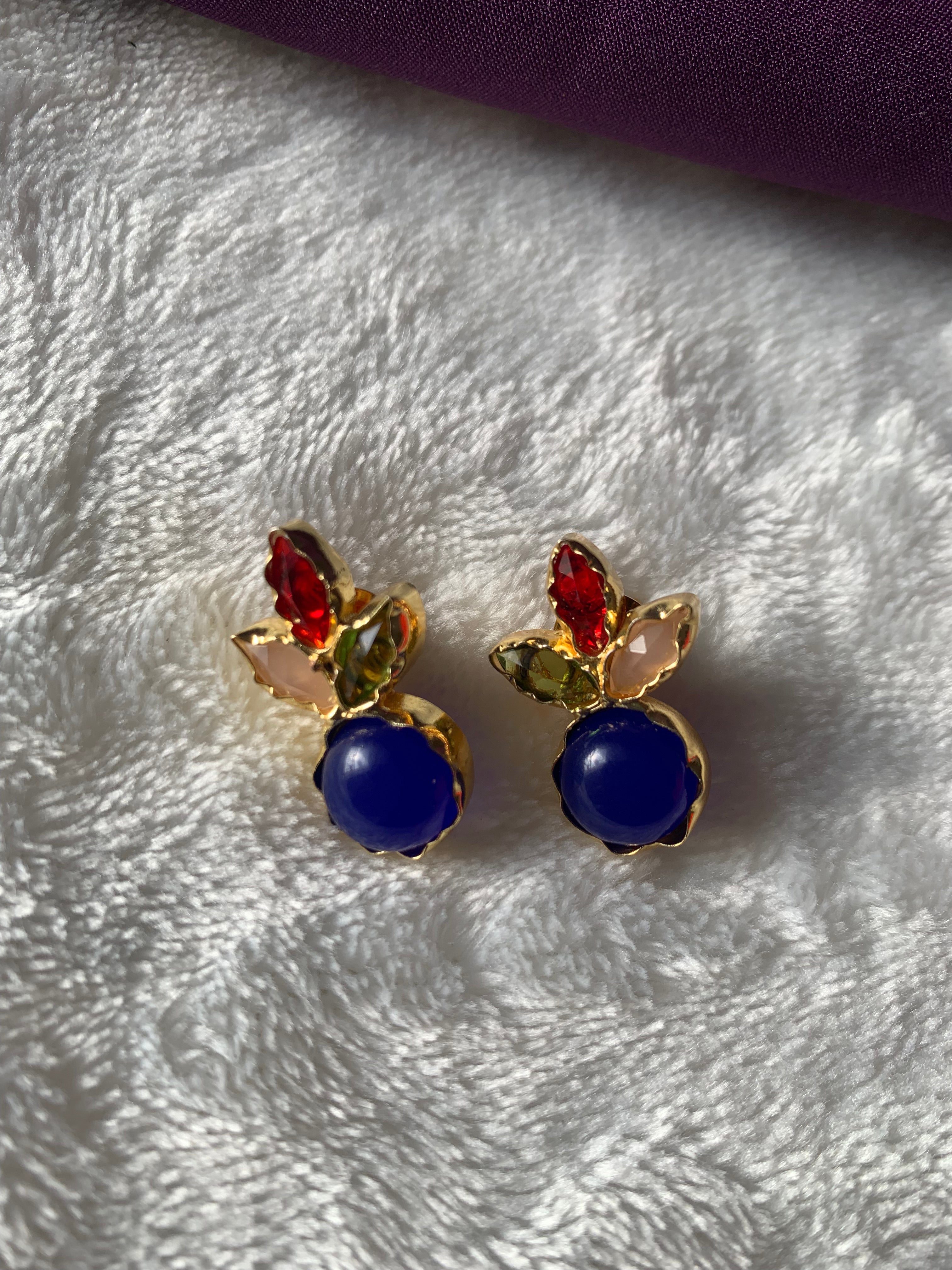 CHAMPA - COLOURFUL MULTISTONE BUD EARRINGS