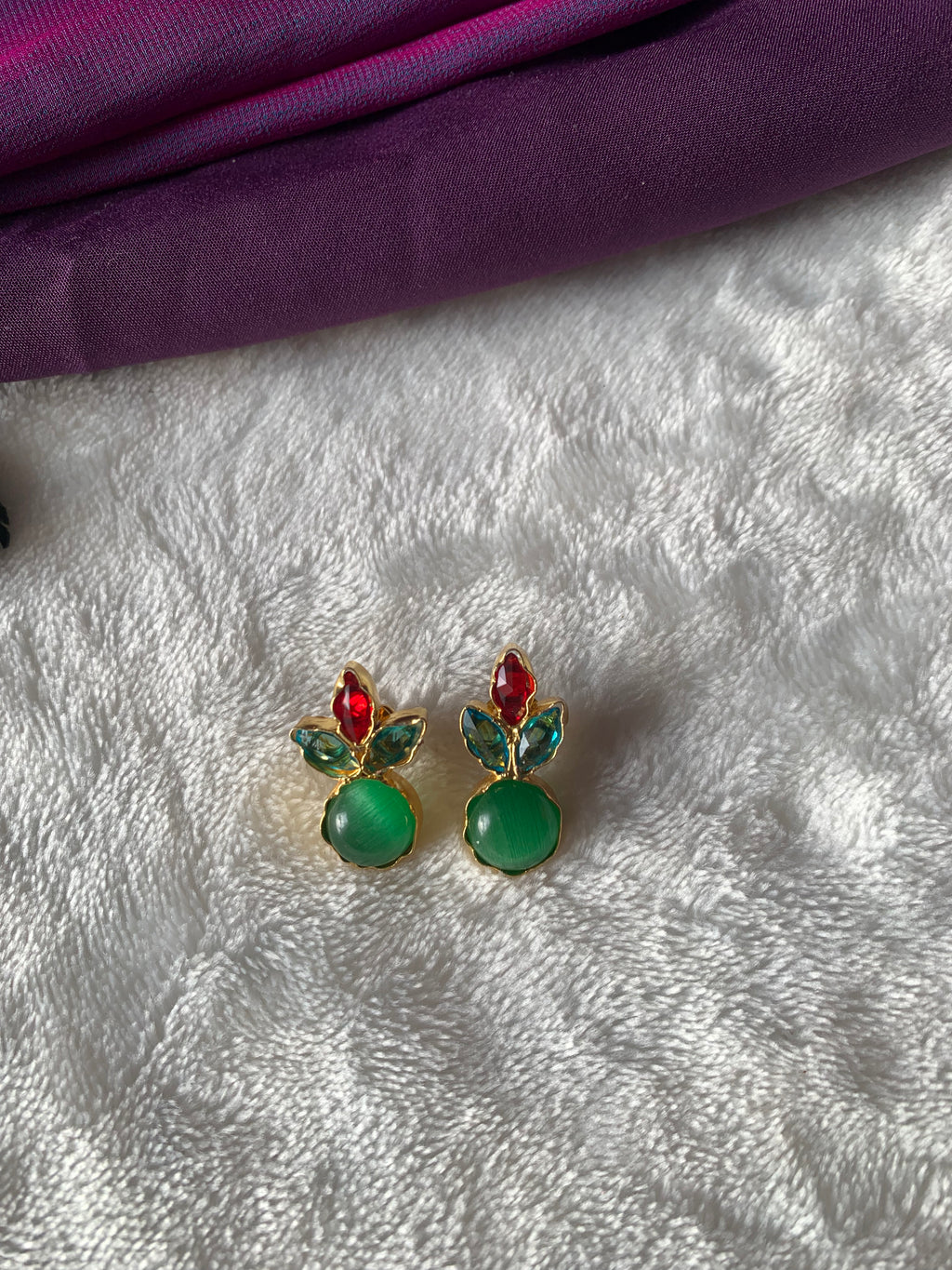 CHAMPA - COLOURFUL MULTISTONE BUD EARRINGS