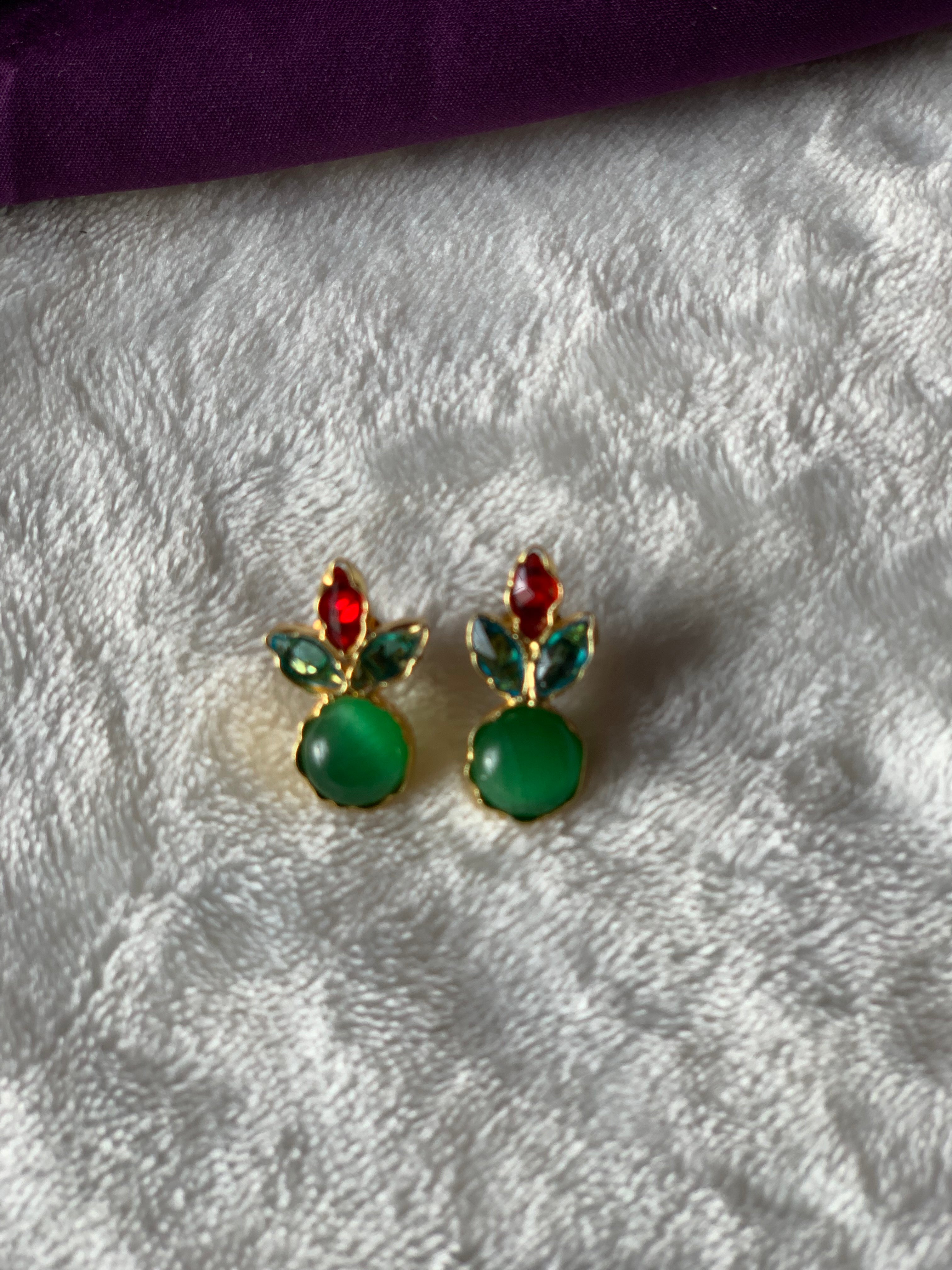 CHAMPA - COLOURFUL MULTISTONE BUD EARRINGS