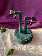 IZZA - PEARL AND RAW SEMIPRECIOUS STONE DROP EARRINGS
