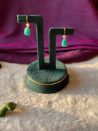 IZZA - PEARL AND RAW SEMIPRECIOUS STONE DROP EARRINGS