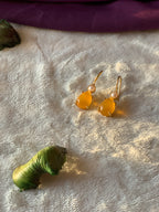 IZZA - PEARL AND RAW SEMIPRECIOUS STONE DROP EARRINGS