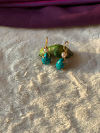 IZZA - PEARL AND RAW SEMIPRECIOUS STONE DROP EARRINGS