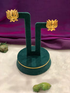 KAMALA- GOLDEN LOTUS STUD EARRINGS