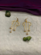 GLINT - PEARL 3 LINES DANGLER EARRINGS