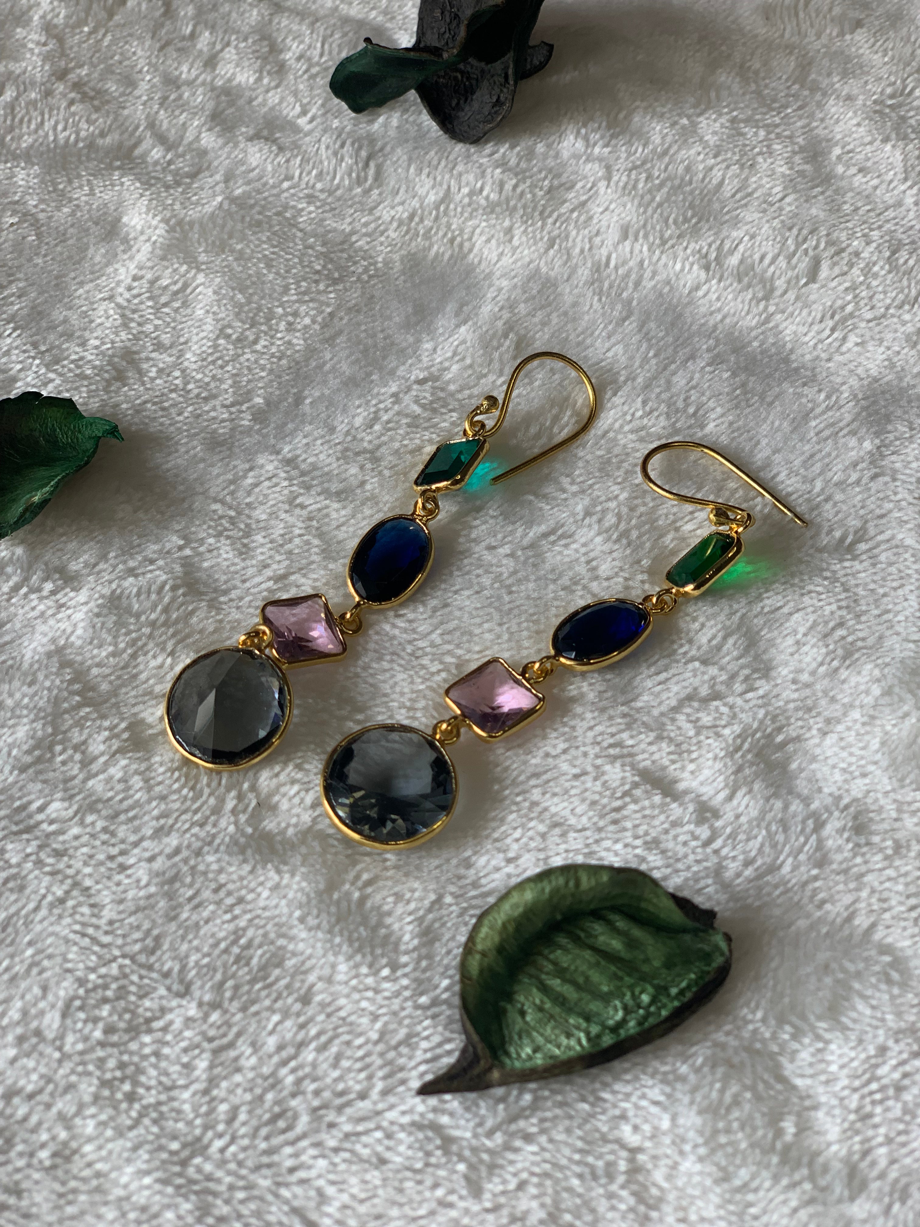 LOHITA - MULTISTONE MUTISHAPE DANGLER EARRINGS