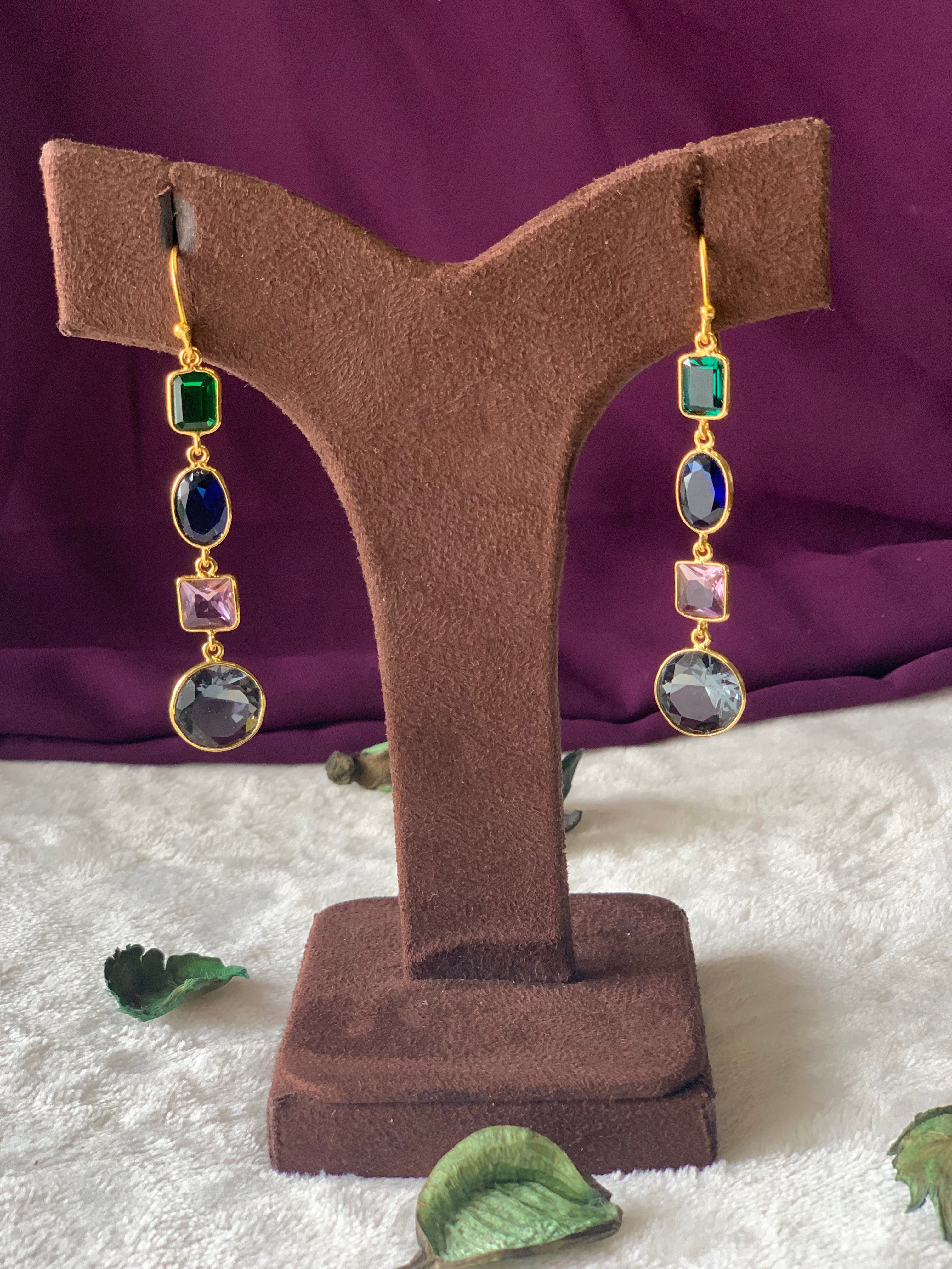 LOHITA - MULTISTONE MUTISHAPE DANGLER EARRINGS