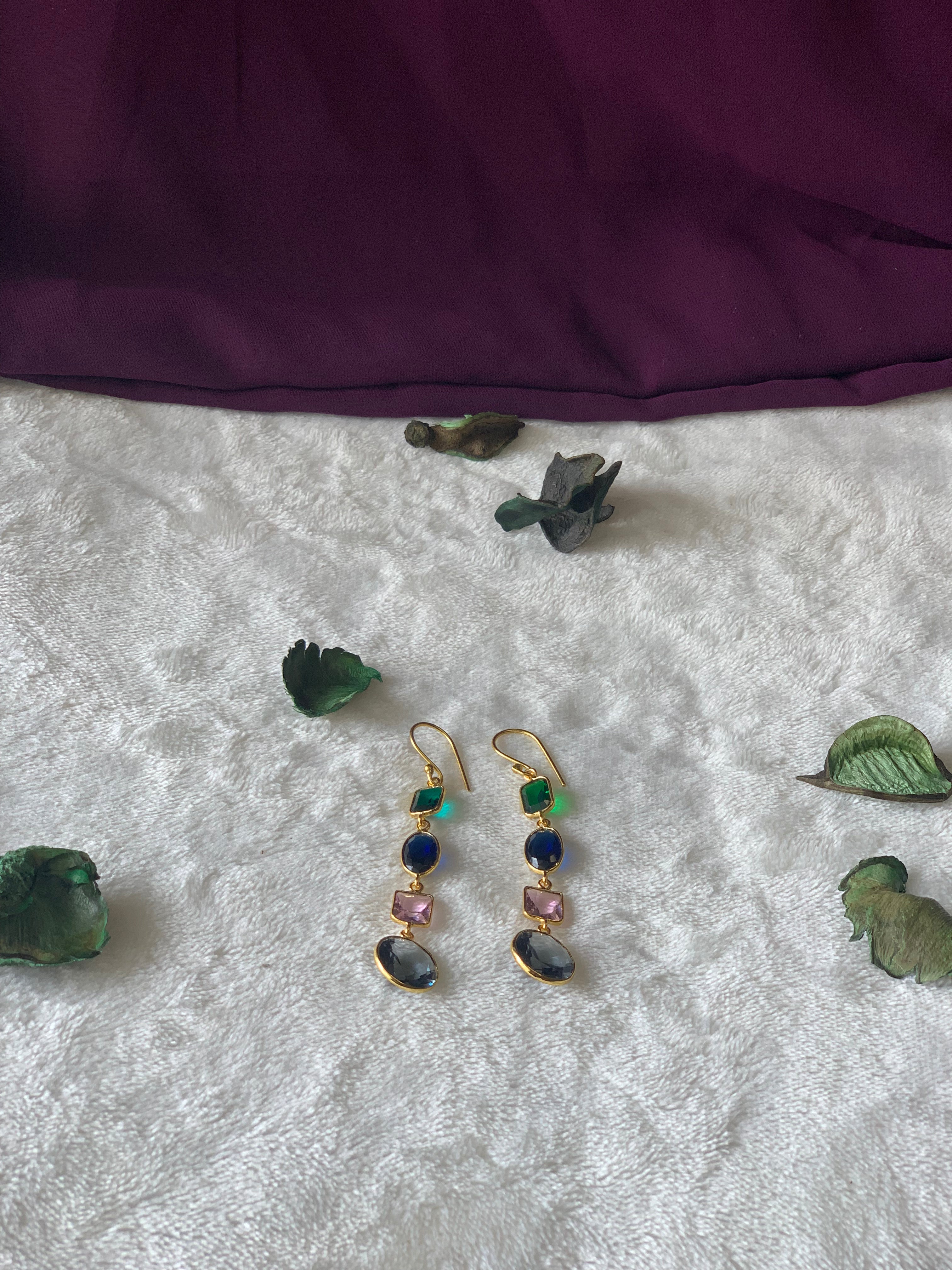 LOHITA - MULTISTONE MUTISHAPE DANGLER EARRINGS