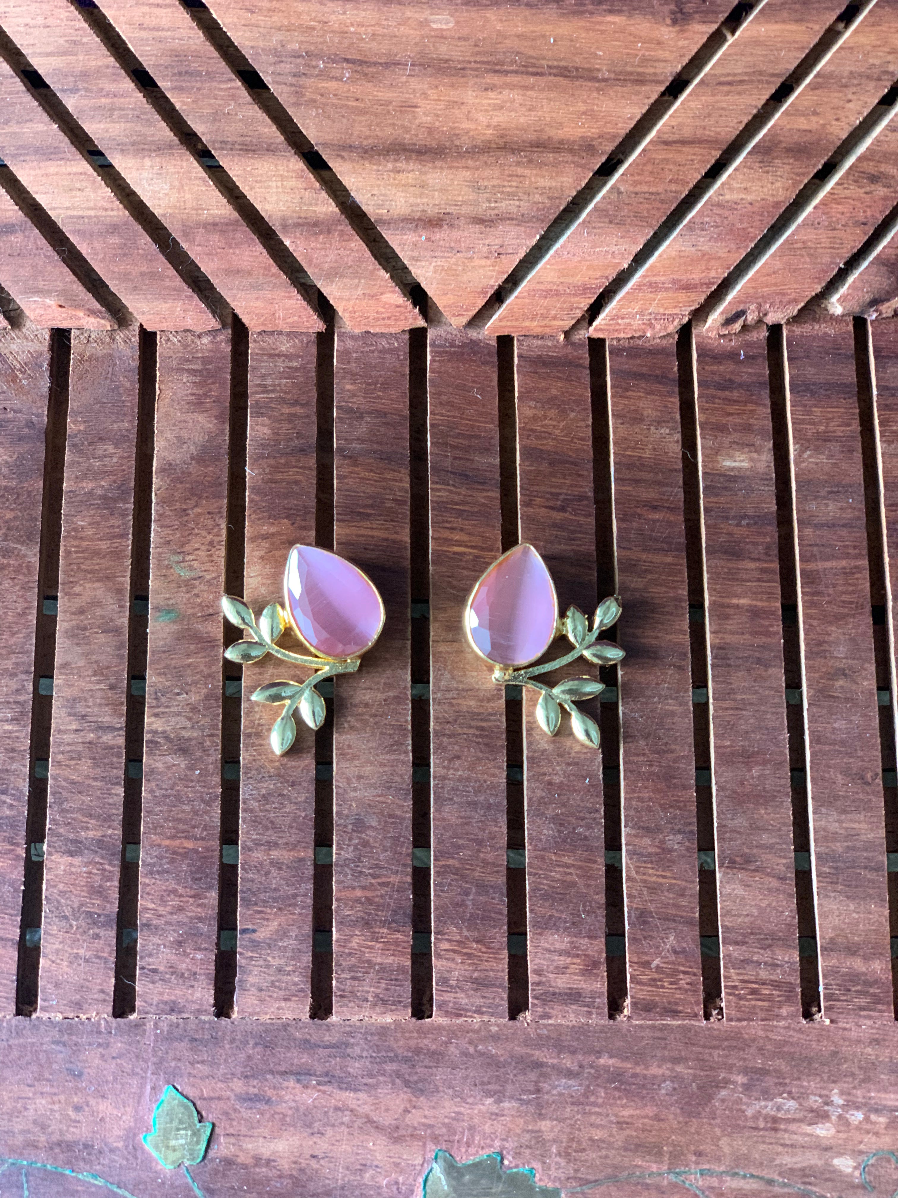 FLORA - MULTI LEAF STONE EARRINGS