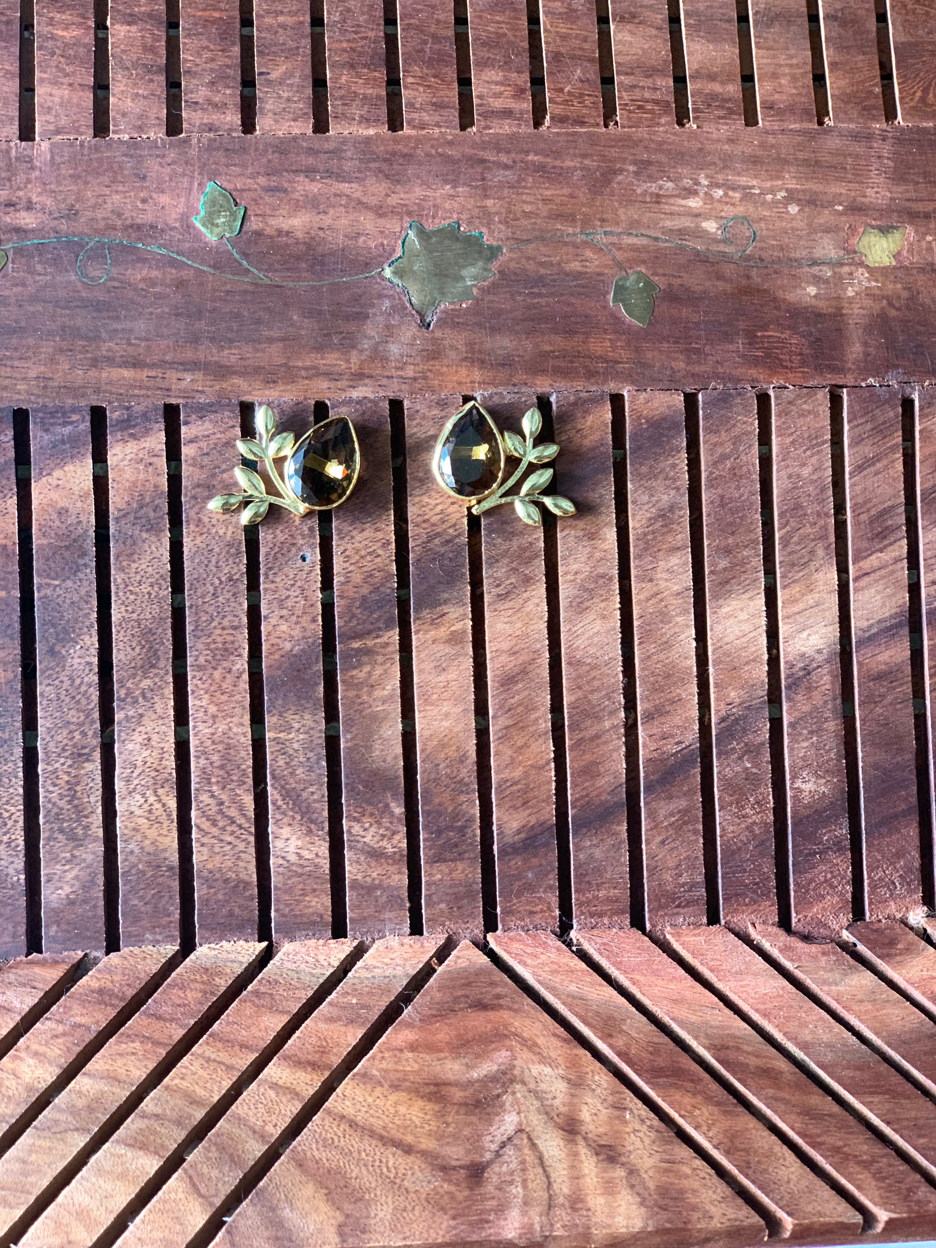 FLORA - MULTI LEAF STONE EARRINGS