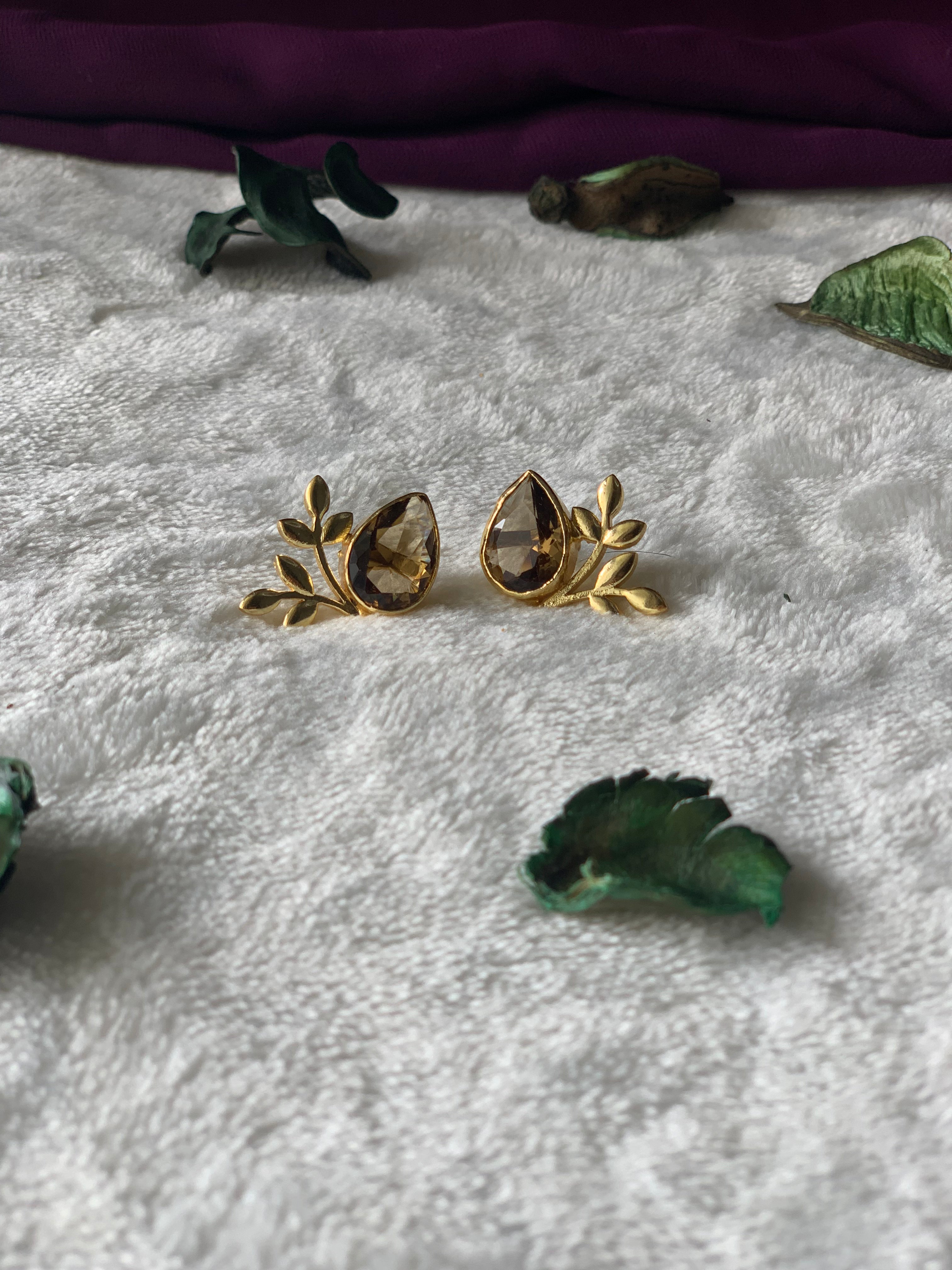 FLORA - MULTI LEAF STONE EARRINGS