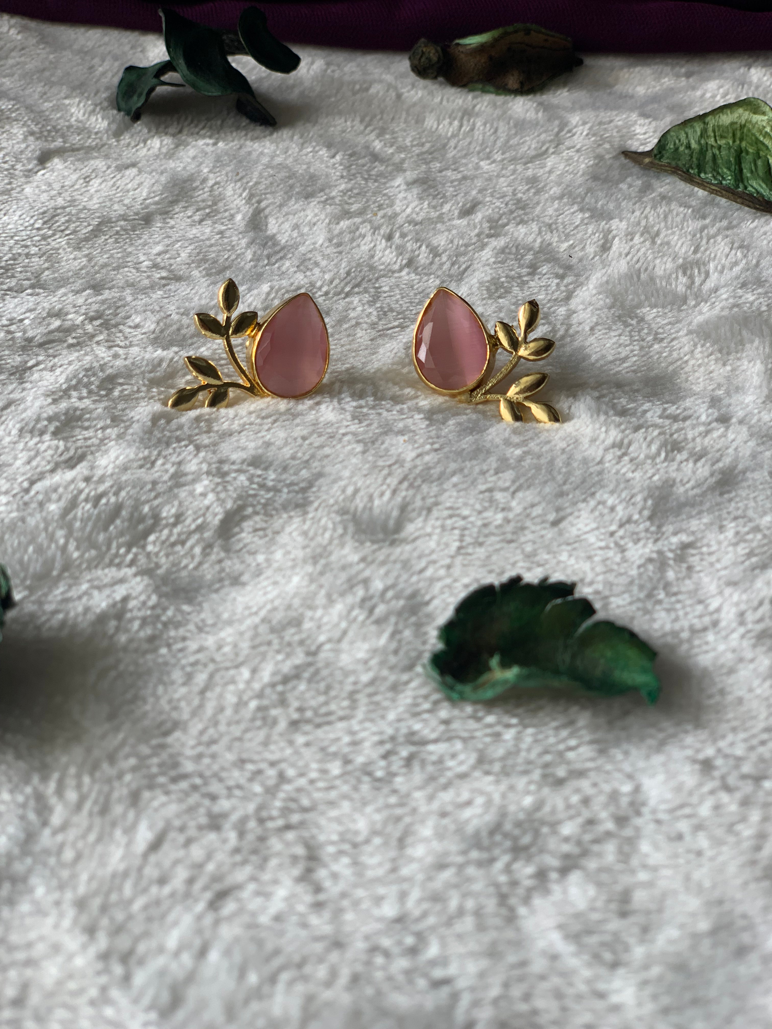 FLORA - MULTI LEAF STONE EARRINGS