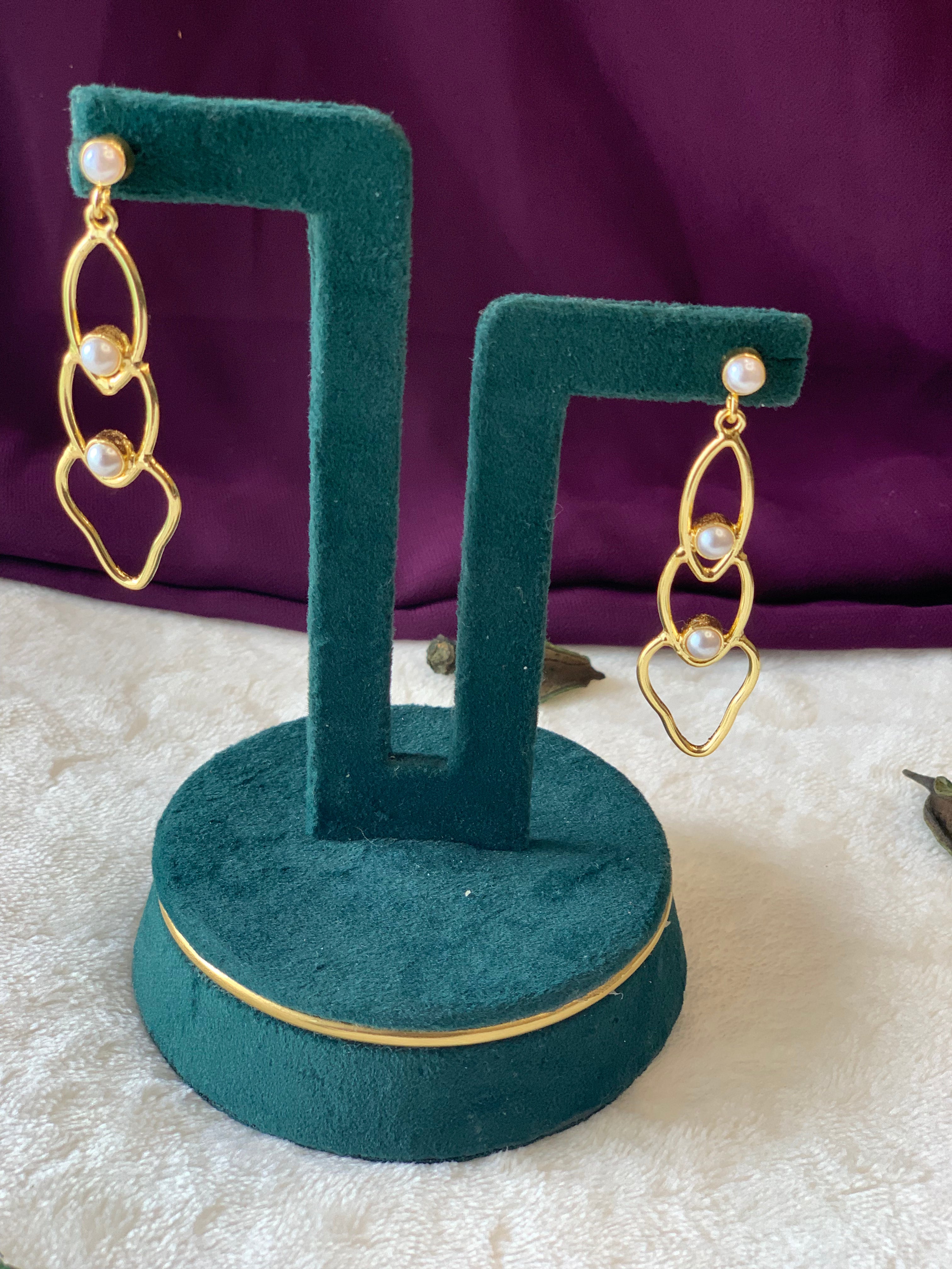 NITYA - GOLDEN PEARL PEAR DANGLER EARRINGS