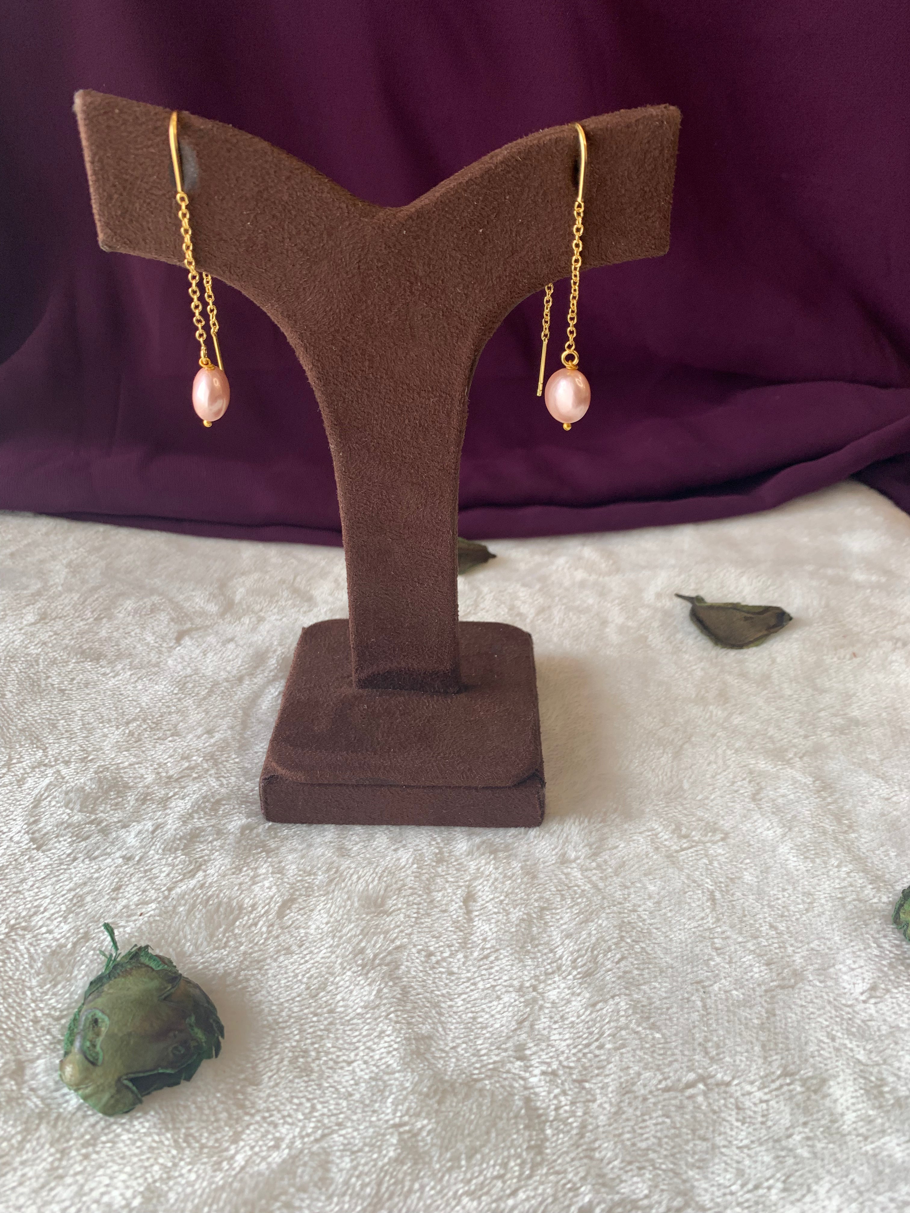 JUHI - COLOURFUL PEARL THREADER EARRINGS
