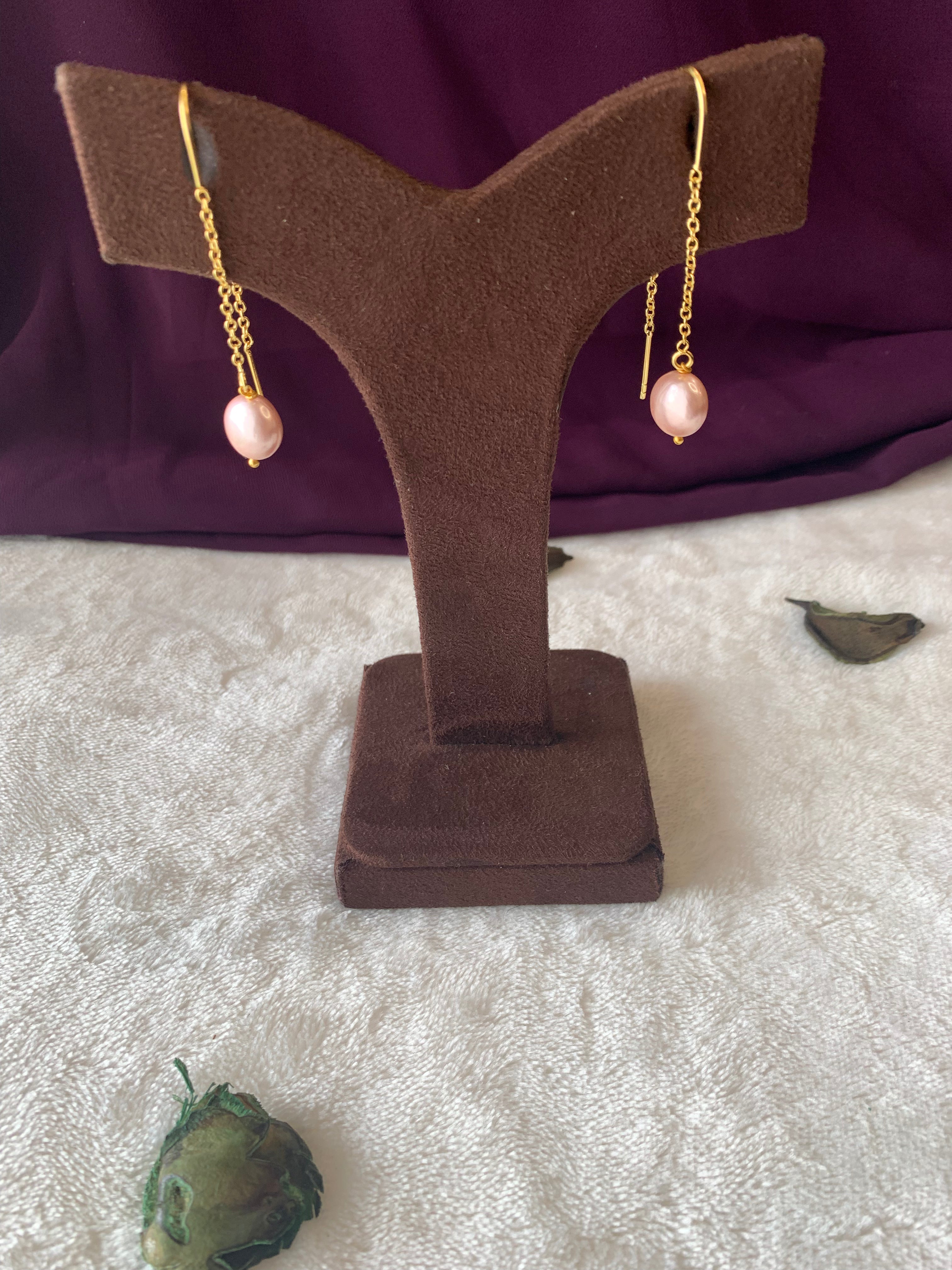 JUHI - COLOURFUL PEARL THREADER EARRINGS