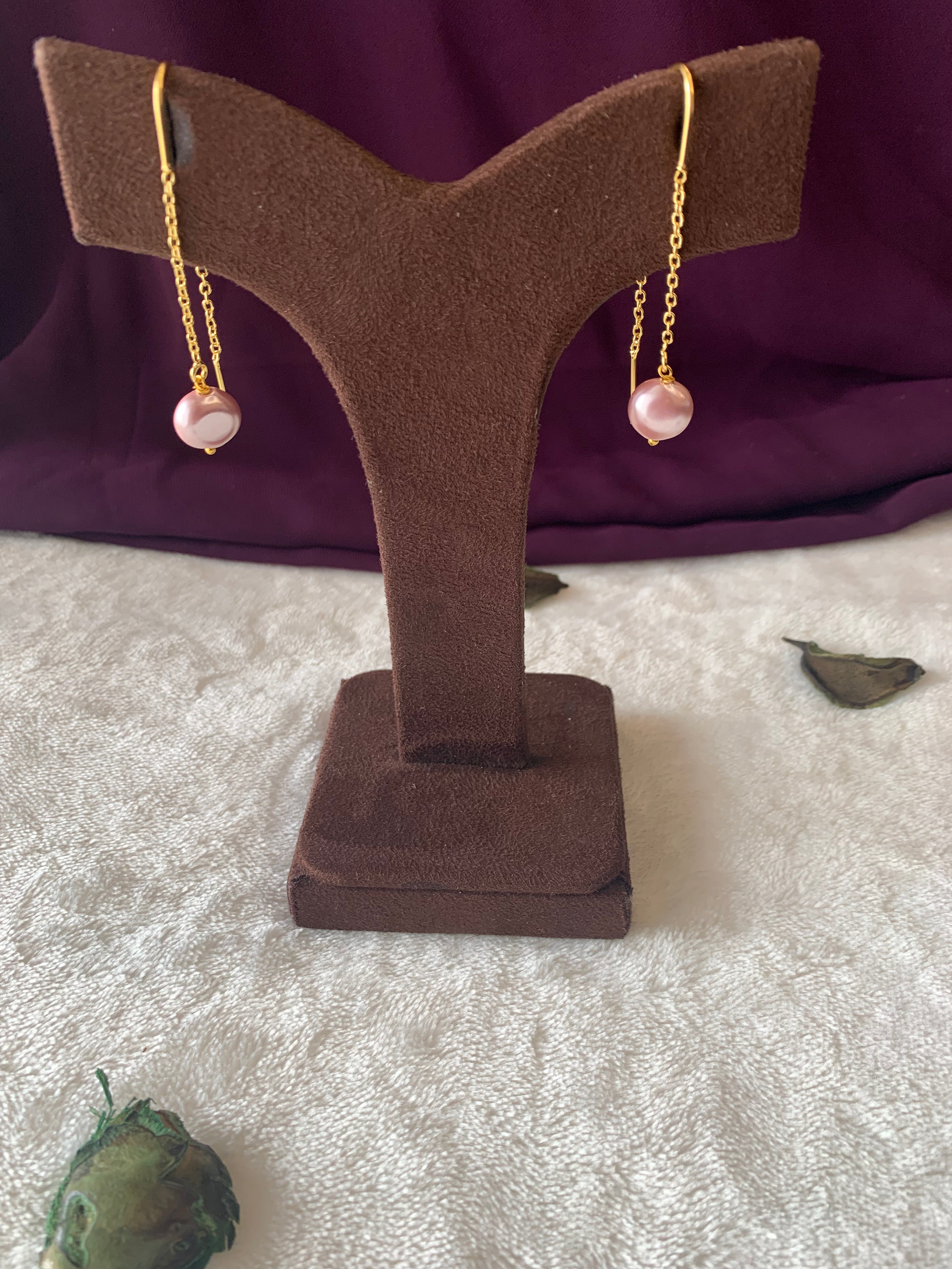 JUHI - COLOURFUL PEARL THREADER EARRINGS