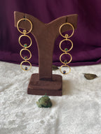 ADITI - STONE IN MULTI CIRCLE LAYER DANGLER EARRINGS