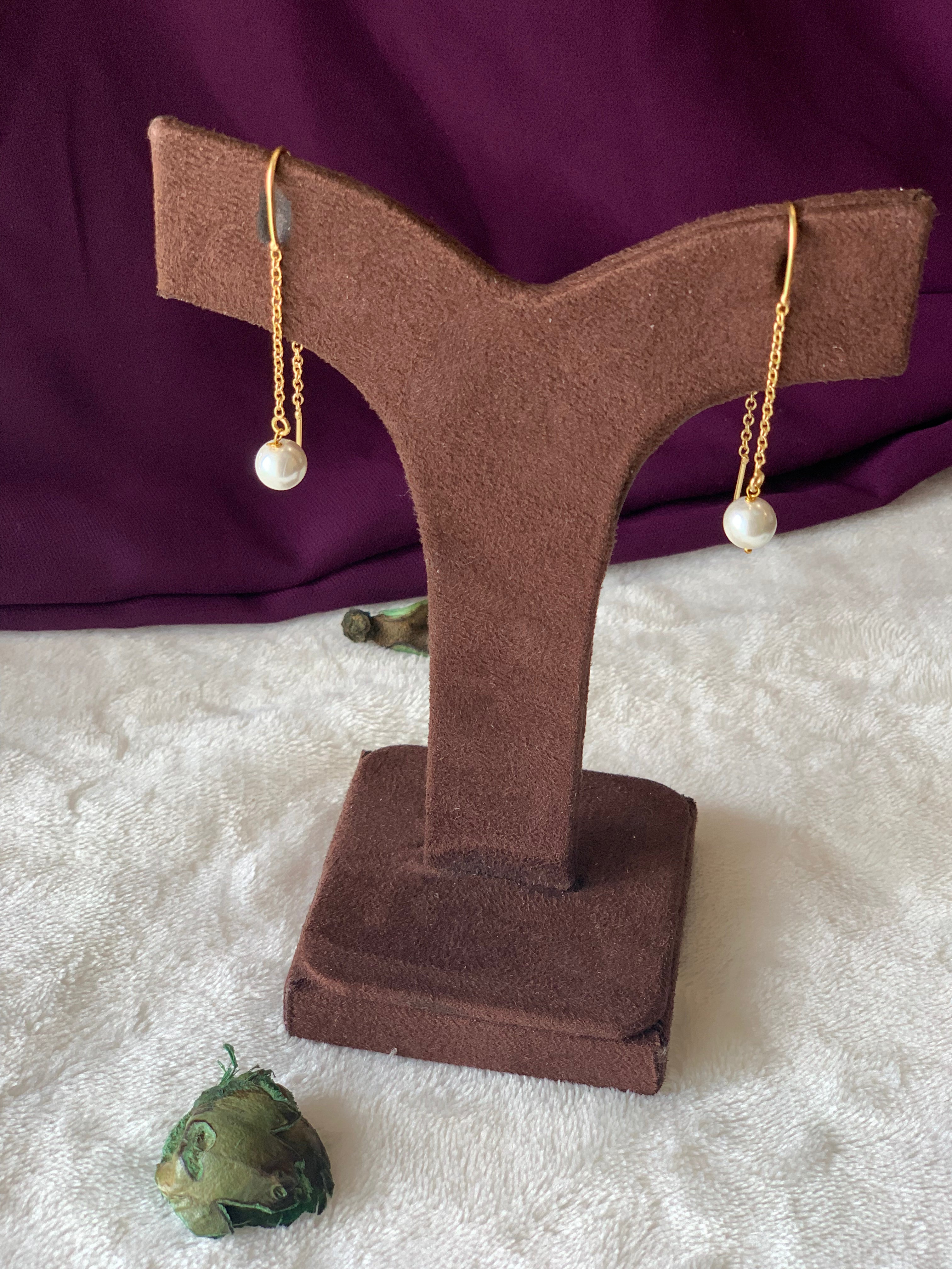 JUHI - COLOURFUL PEARL THREADER EARRINGS