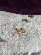 ANIKA - GOLDEN PEARLSTONE ASYMMETRICAL EARRINGS