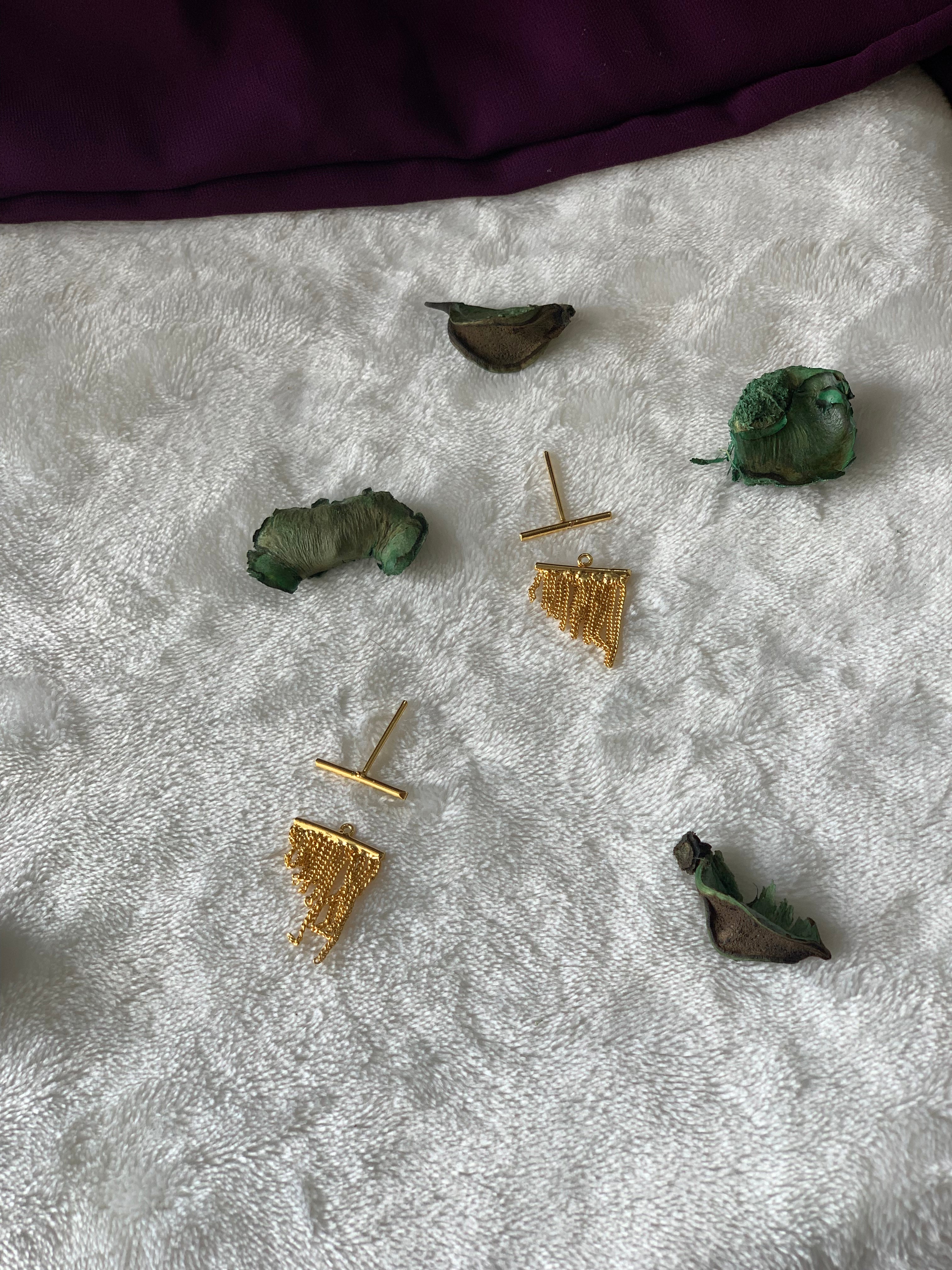 INAYA - GOLDEN TASSEL JACKET EARRINGS